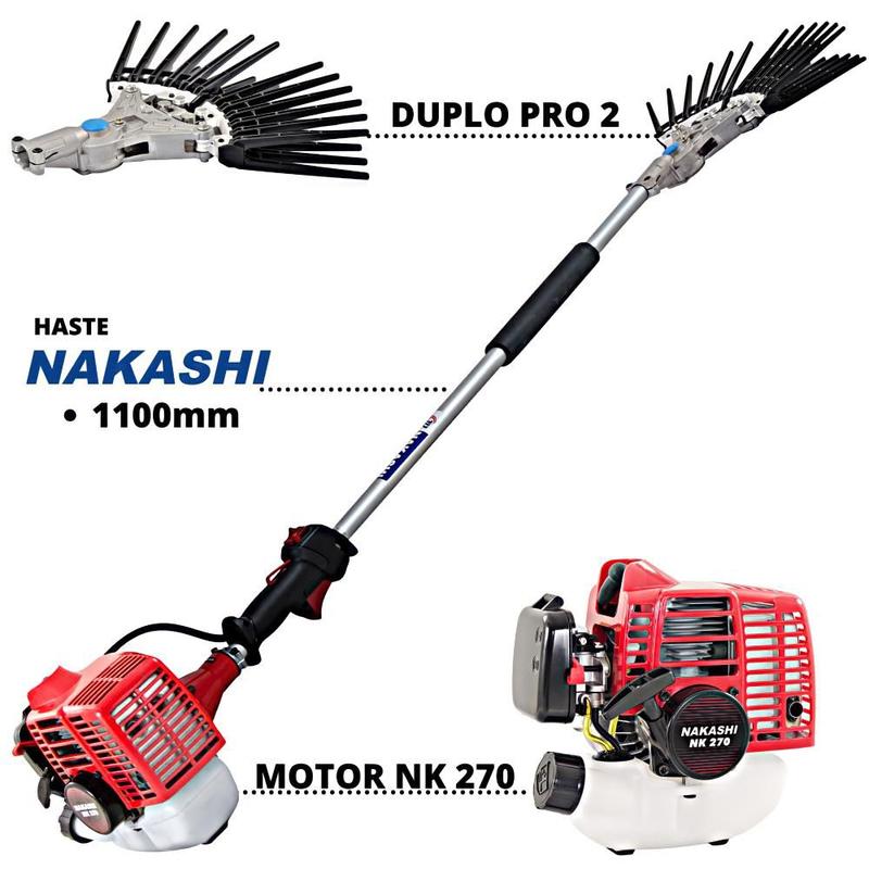 Derriçadeira de Café Nakashi DD2L270N com Haste 110cm, Garra Dupla